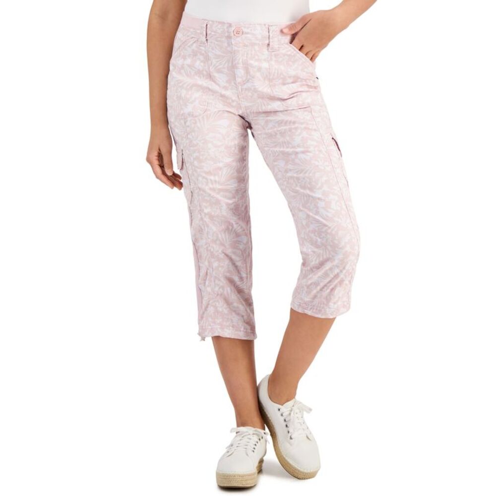 Style & Co Womens Printed Bungee Capri Pants